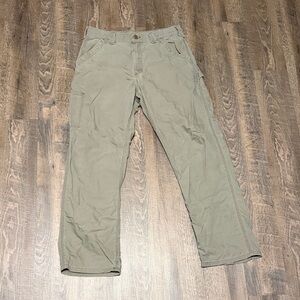 Carhartt Carpenter Work Pants Men’s 33x32 Olive Relaxed Fit Utility Workwear